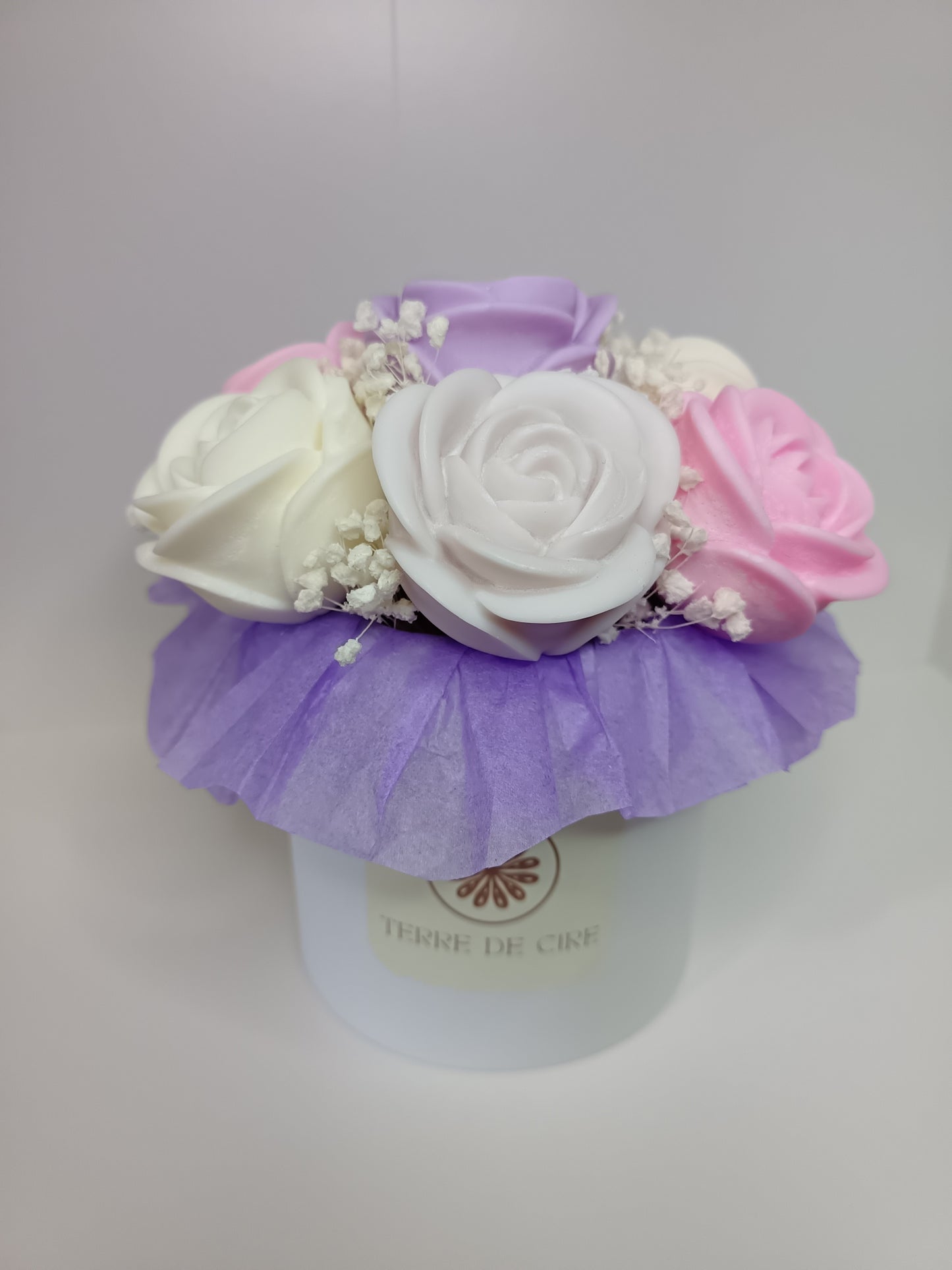 Bouquet parfumé Rose, Blanc, Violet - Perce neige