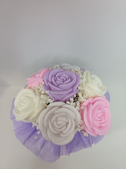 Bouquet parfumé Rose, Blanc, Violet - Perce neige