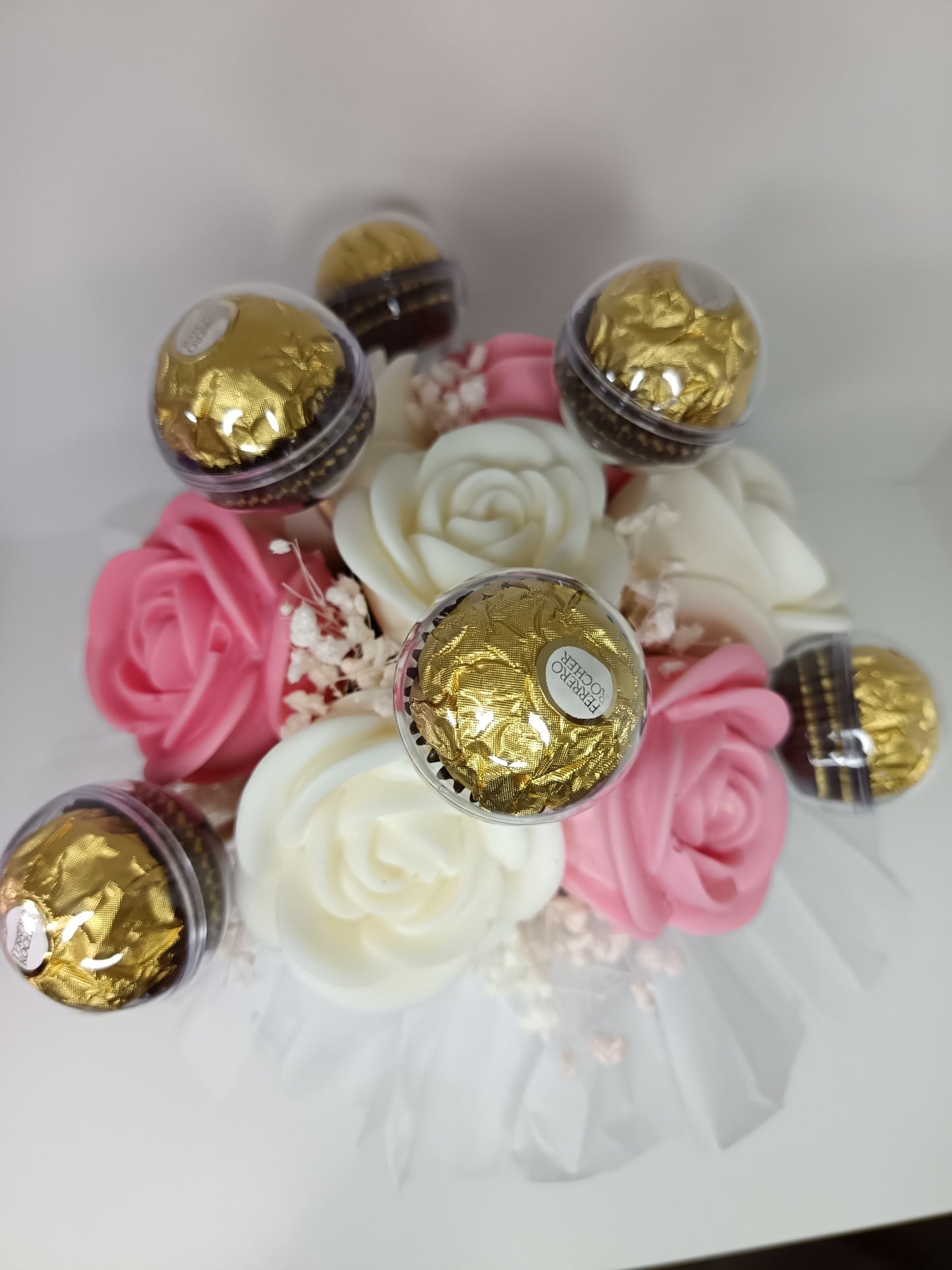 Bouquet parfumé Rose et Blanc - Perce neige