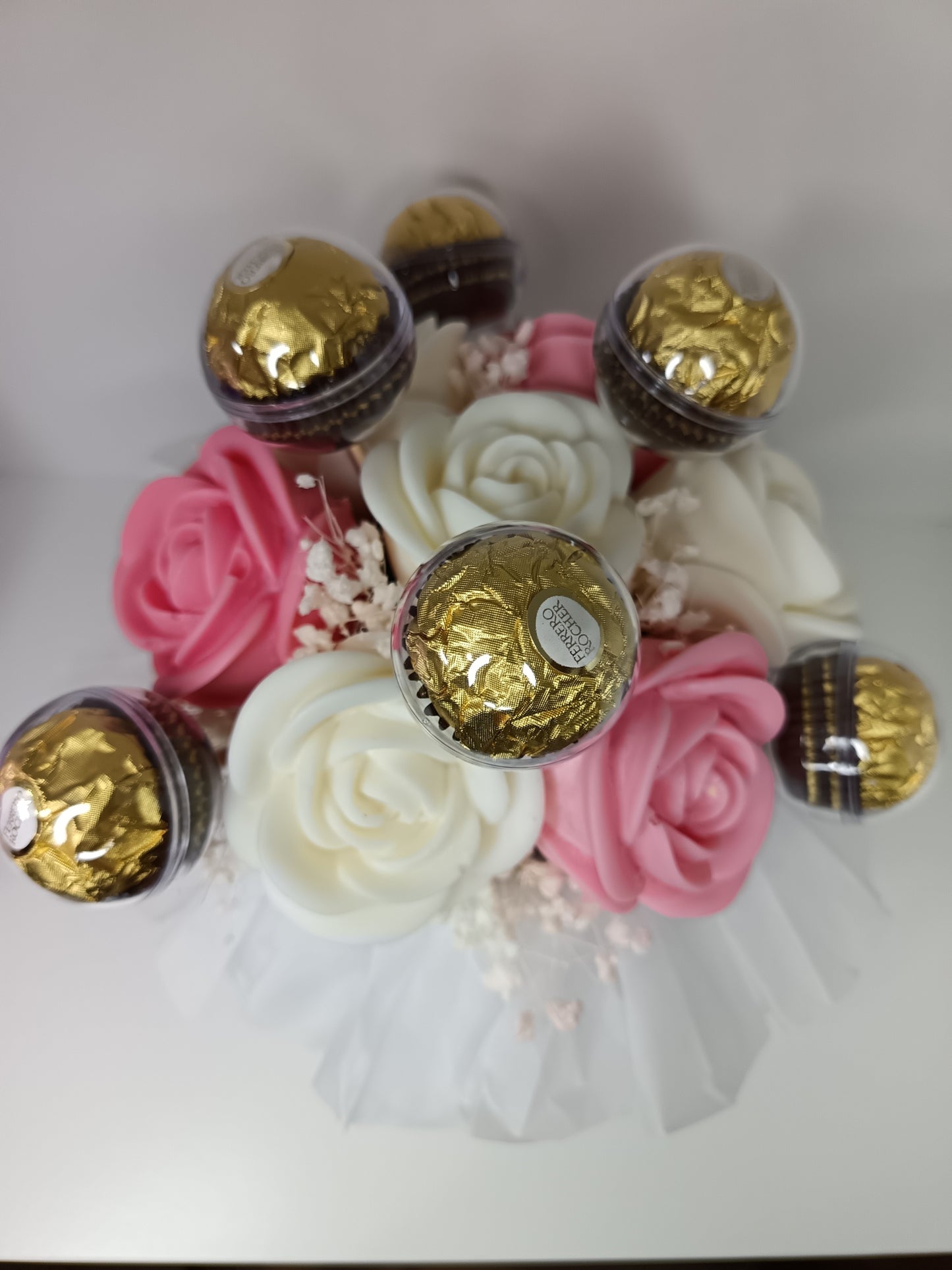 Bouquet parfumé Rose et Blanc - Perce neige